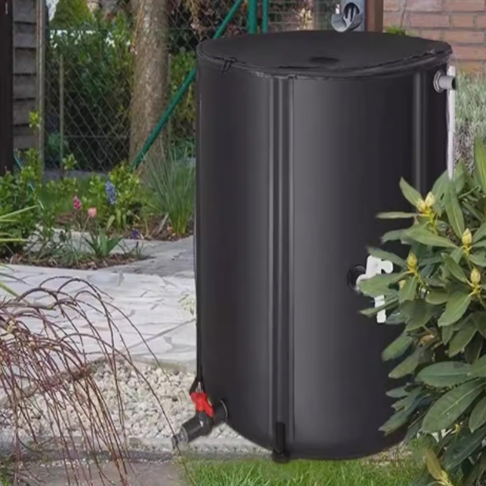 Barril portátil de 1250 l para Agua de Lluvia. Sistema eficiente de recolección de Agua de Lluvia. Almacenamiento de fluidos para riego de Jardines. Solución de recolección de Agua