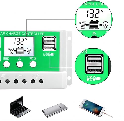 Miniatura 5 de CANEVE Kit de panel solar, inversor de onda modificada de 4000 W y paneles solares mono de 18 V, controlador de carga solar PWM automático de 50 A,