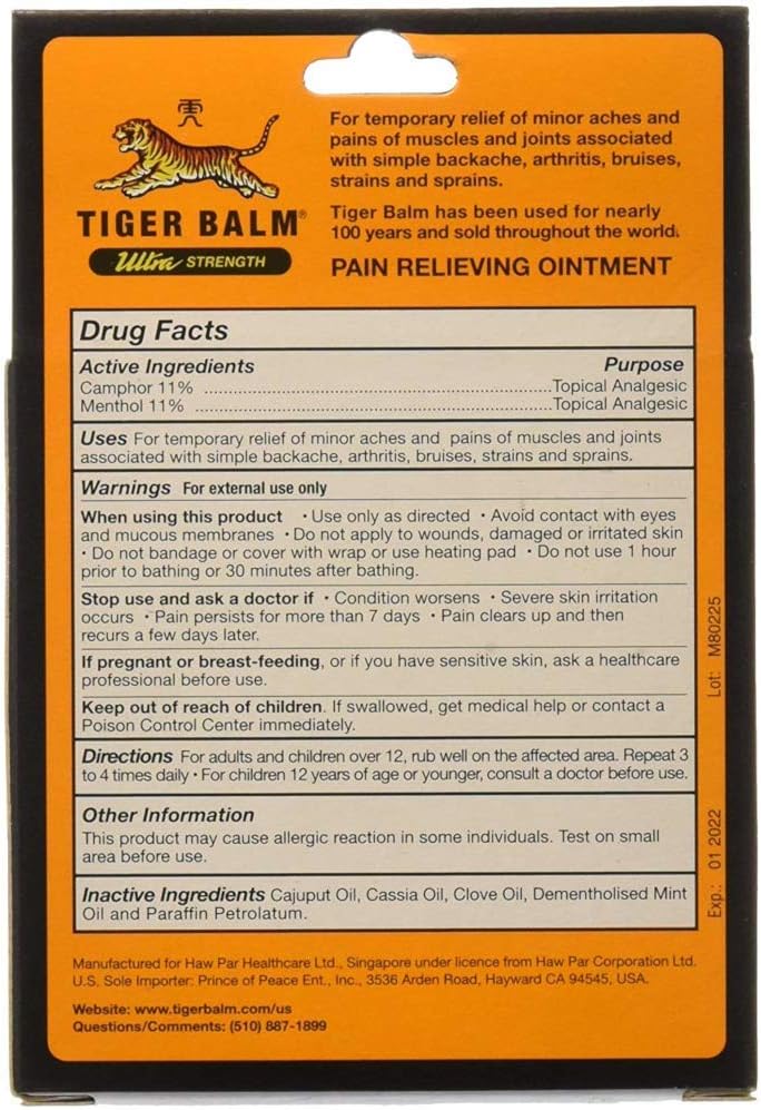 Tiger Balm Sport Rub Pain Relieving Ointment, Ultra Strength 1.70 oz (Pack of 3)