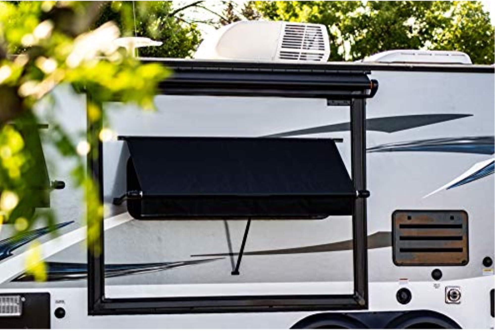 CAREFREE WG0454E4EB Simply Shade RV Window Awning-Black Vinyl-4.5' (54")