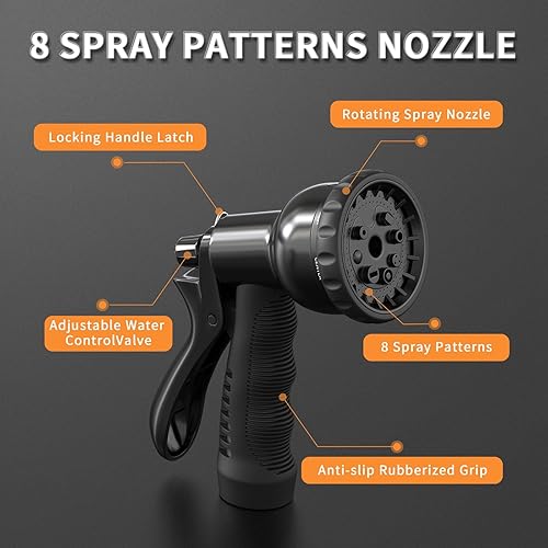 Miniatura 6 de GASHER Manguera de jardín de bobina de 25 pies x 38 pulgadas, manguera de jardín expandible con conector de latón de 34 pulgadas, manguera de riego