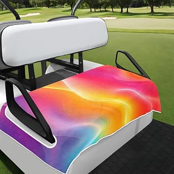 Golf Cart Seat Covers, Rainbow Universal Golf Cart Seat Towel Blanket Keeps Seat Comfortable and Clean, Colorful Multicolour Golfs Club Car Accessories, 51x 31