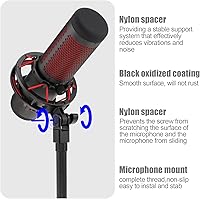 Vista 3 de Microphone Mount Adapter for Hyperx Quadcast with 3/8" or 1/4" Screw Adapter and Nut, Works with HyperX QuadCast Microphone Stand & Boom Arm (Black)
