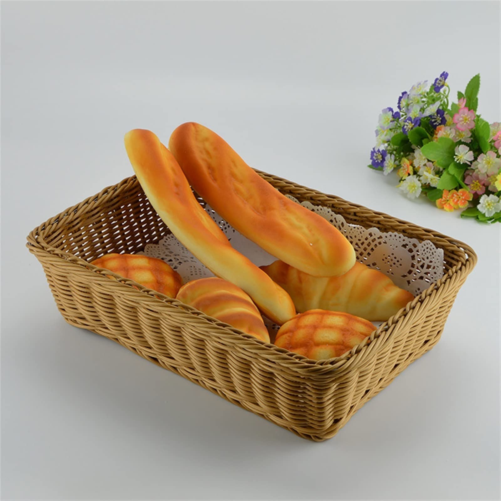 Cesto for Frutta a Doppio Strato Cesto for Esposizione del Pane Vassoio for Pasticceria a Buffet a Due Strati Tessitura Creativa