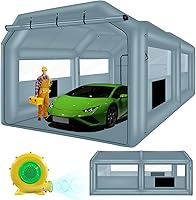 Vista 1 de 20 x 13.5 x 9 pies cabina de pulverización inflable con un soplador 1100W, cabina de pintura aerógrafo, tiendas de campaña para acampar