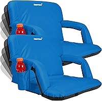 Vista 16 de Driftsun - Paquete de 2 sillas para estadio reclinable con respaldo, de lujo, silla deportiva plegable para gradas, césped y patios traseros