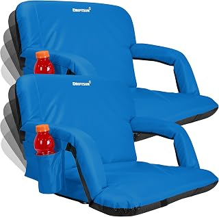 Driftsun 2 Pack Extra Wide Stadium Seats with Back Support - Deluxe Foldable Stadium Chairs for Bleachers - Folding Waterp... Price In India