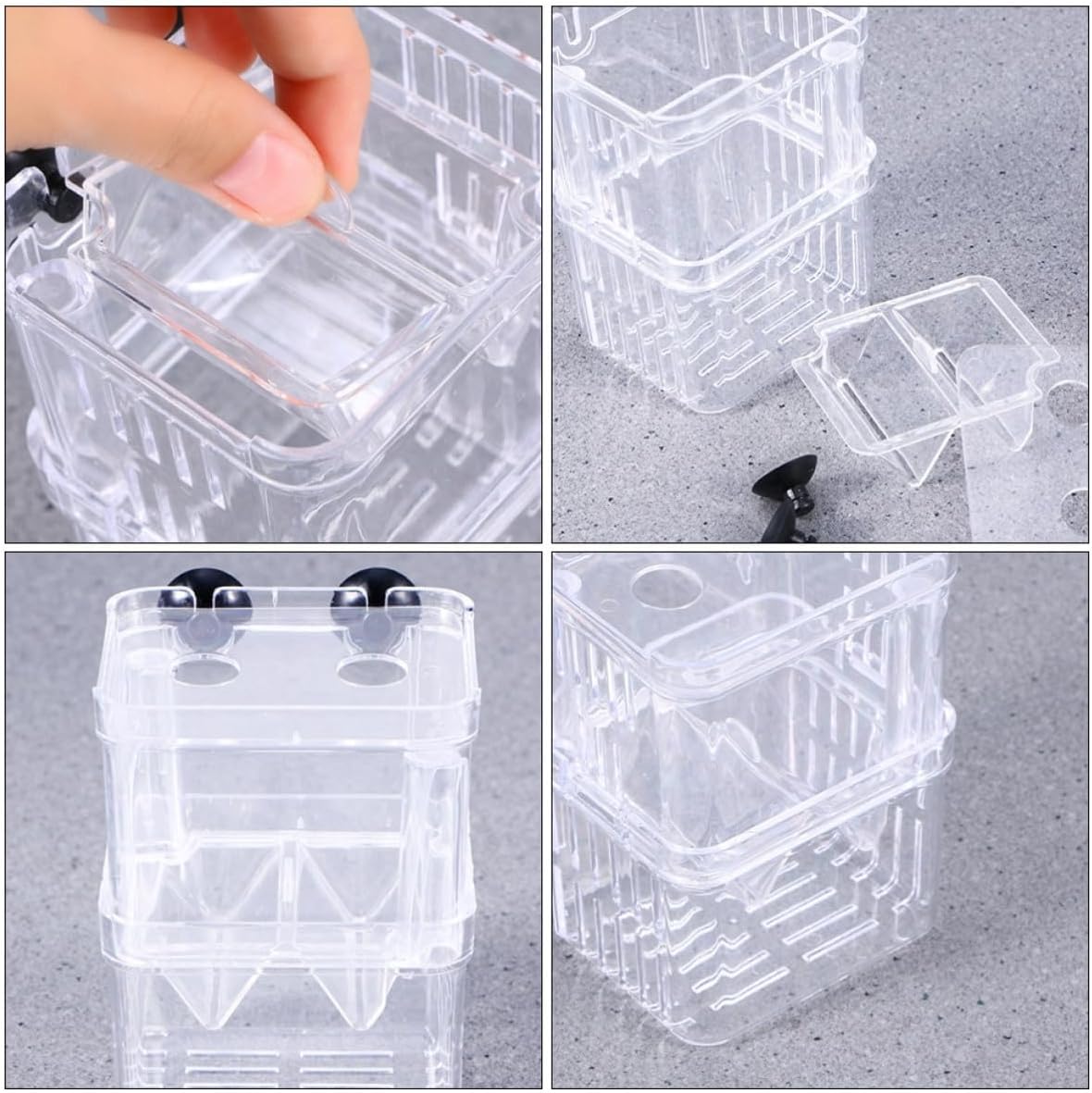 Acrylic Fish Breeding Box for Aquarium Fish Tank Isolation Divider 2pcs Breeding Incubator for Adult to Survival Rate