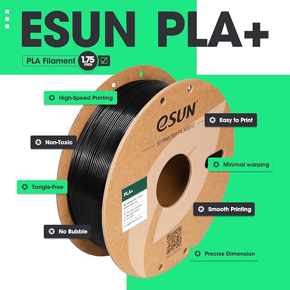 eSUN PLA+ Filament 1.75mm 1KG, 3D Printer Filament Dimensional Accuracy +/- 0.03mm, 1kg Cardboard Spool(2.2lbs) 3D Printing Filament, Fits for Most FDM 3D Printers,Bone White