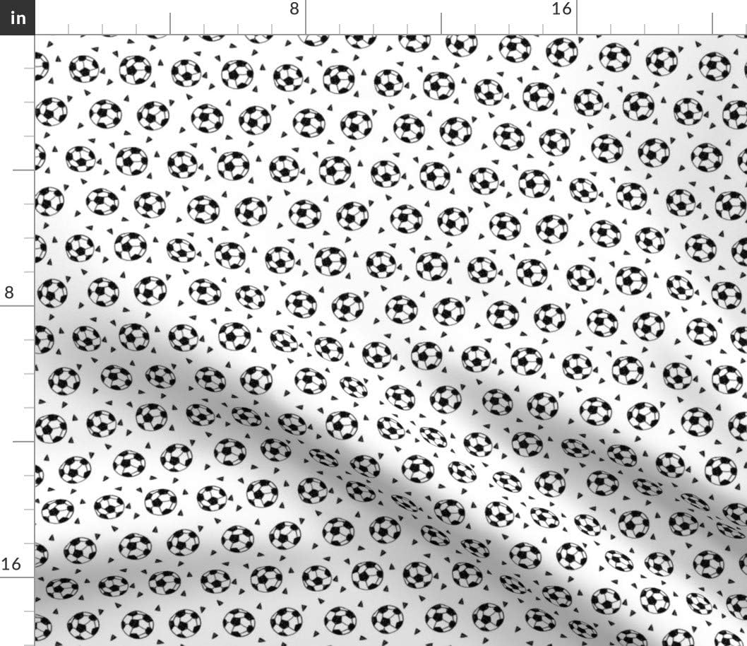 Spoonflower Fabric - Soccer Ball Black White Sports Sport Printed on Petal Signature Cotton Fabric Fat Quarter - Sewing Quilting Apparel Crafts Decor