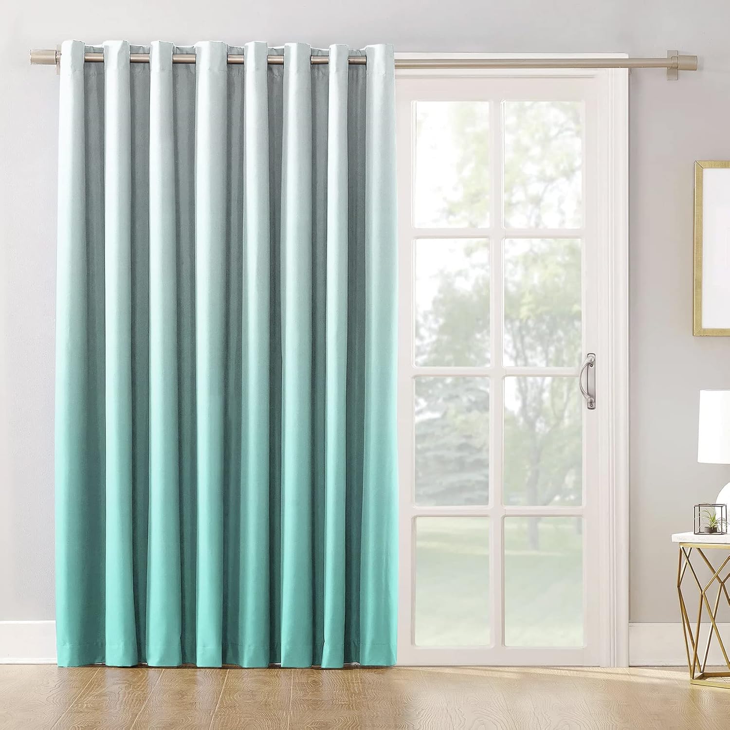 Teal Ombre Bedroom Curtains Blackout Curtains 84 inches Long Thermal Insulated Window Drapes for Living Room 2 Panels 42x84inch