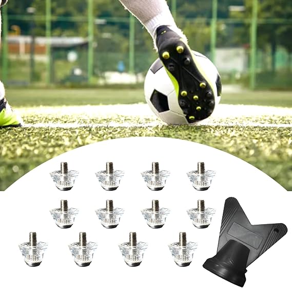 12Pcs Football Cleats Screw on Studs, Football Cleats Metal Studs for Firm Surfaces Outdoor Athletic Training, The Diameter of The Spikes is 5mm