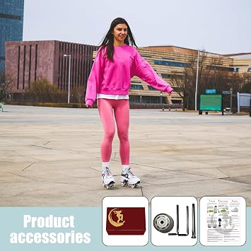 Roller Skate Shoes for Women Four Rounds Children's Roller Skates Shoes that Turn into Rollerskates Sneakers Outdoor Light Shoes with Wheels for Girls/Boys