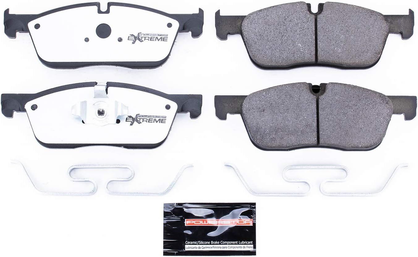 Power Stop Z36-1838A Front Z36 Truck & Tow Carbon Fiber-Ceramic Brake Pads with Hardware For Jaguar F-Pace 2017-2020, Jaguar XE 2016-2020, Jaguar XF 2018-2020 [Model Specific]