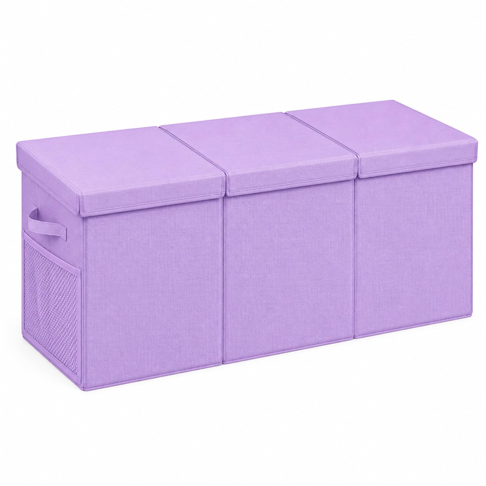 Coffre à jouets pliable violet GOOGO, grande boîte de rangement pour chambre d'enfant 98cm