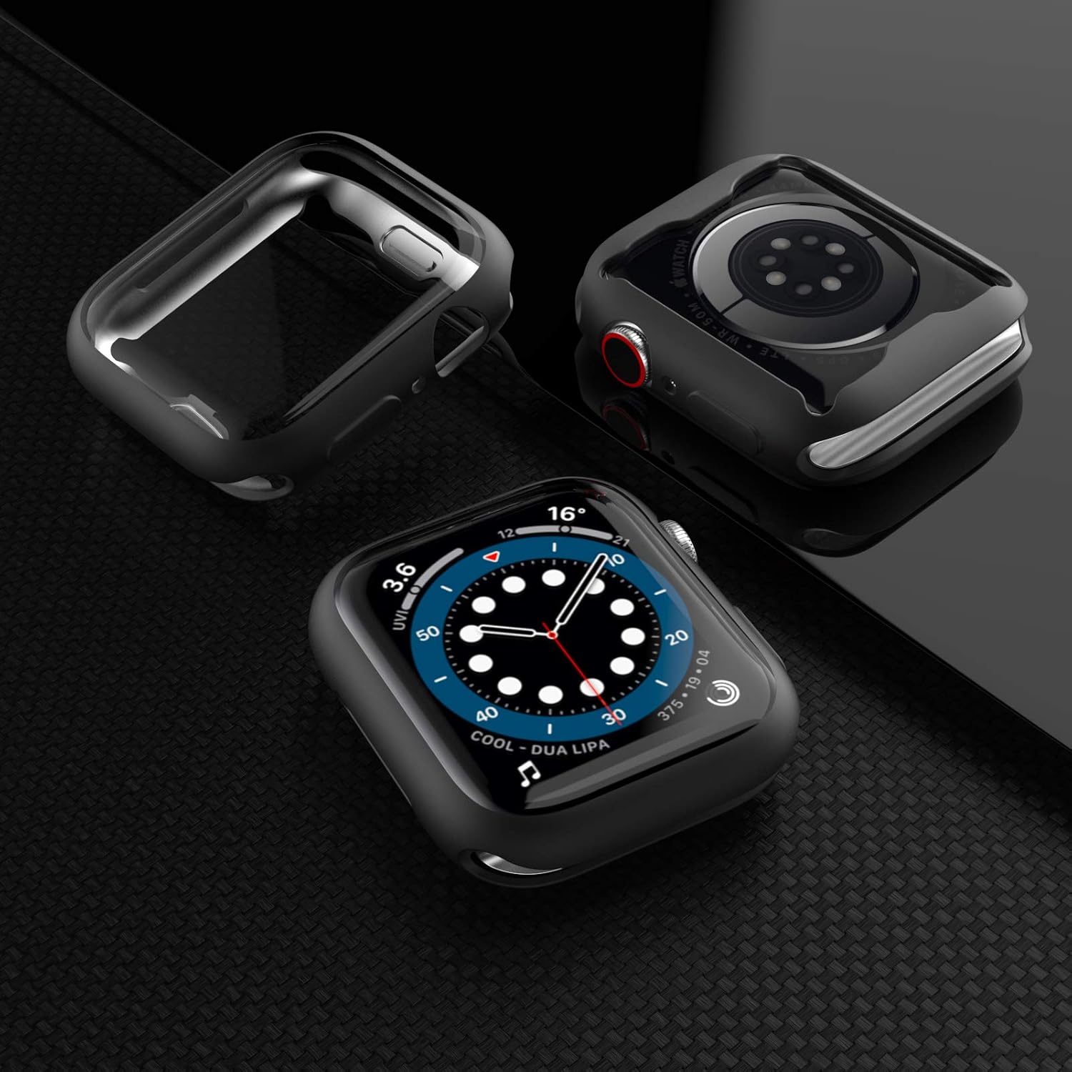 Wugongyan Case Compatible with Apple Watch Series SE/6/5/4 Screen Protector Matte Plating Soft TPU Full Screen Cover for Apple Watch Series 40mm 44mm (2 Colors/A, 40mm)