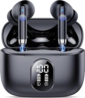 QXQ Cuffie Bluetooth, 2026 Nuovo Auricolari Bluetooth 5.4 Hi-Fi Stereo con 4 ENC Mics, 40 Ore Mini Cuffie Wireless Cancellazione Rumore Cuffiette Bluetooth, Cuffie Senza Filo per Android/iOS, Nero