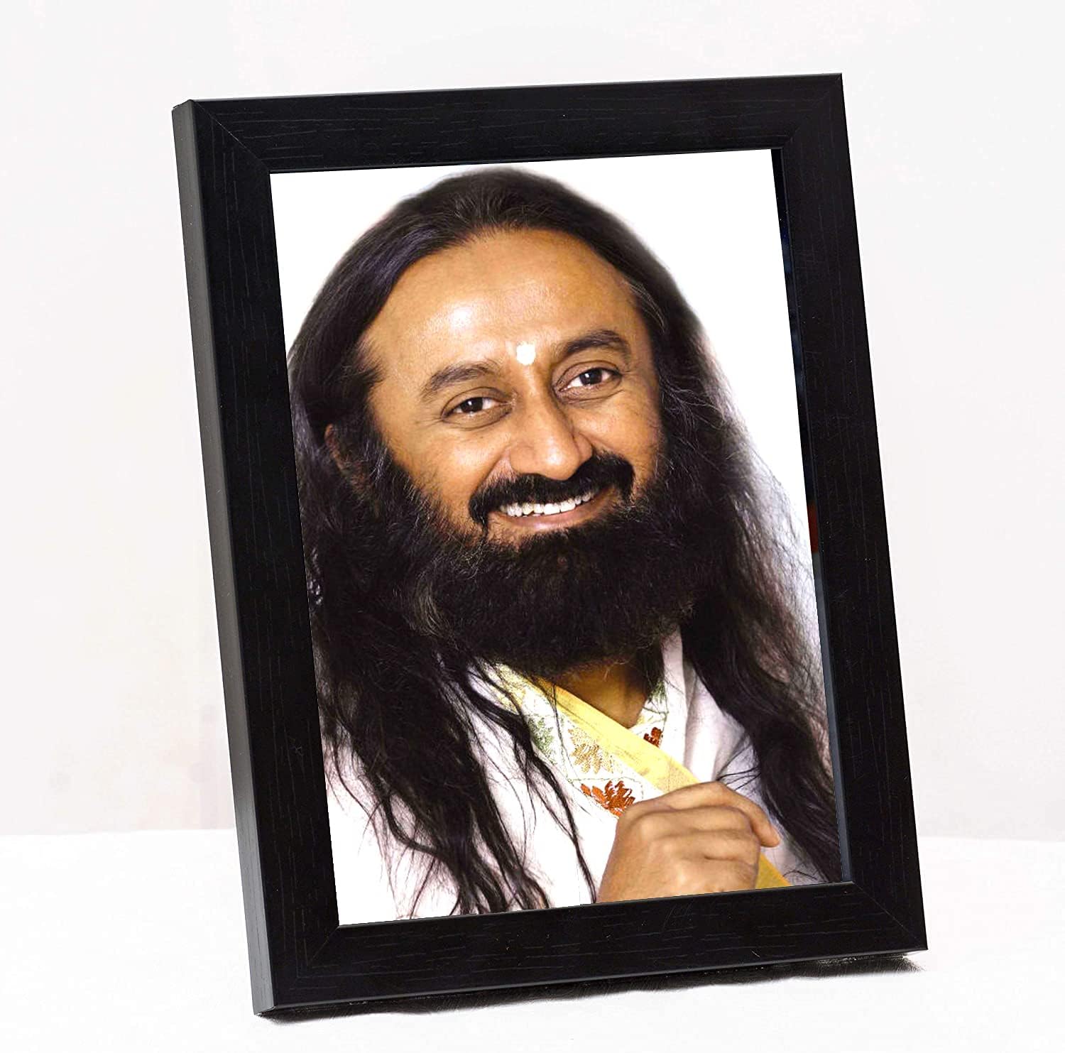 zig zag Gurudev Sri Sri Ravi Shankar Ji Table Photo Frame Size Small (6 x 8 inch, Acrylic Glass)