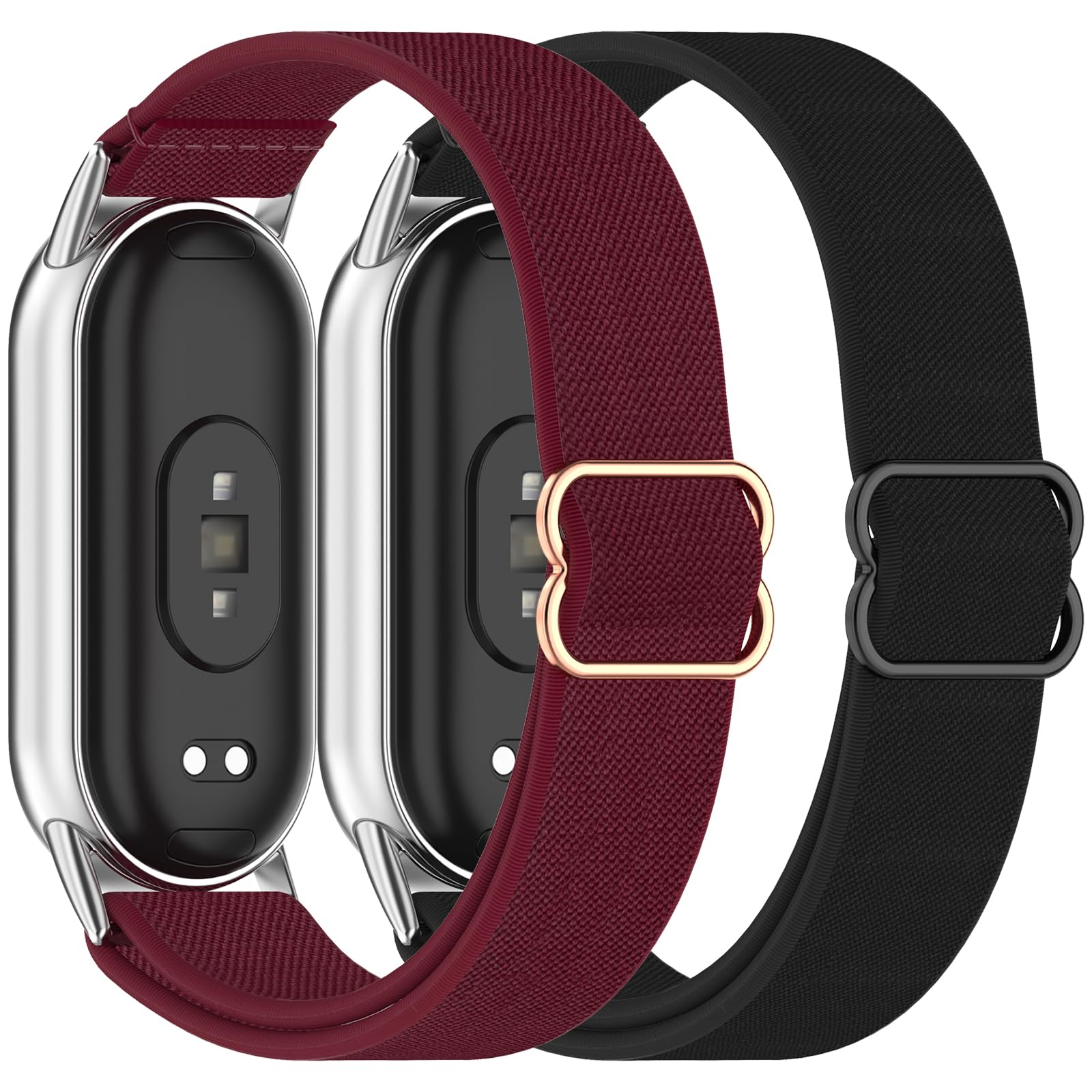 2 Piezas Correas de Nylon Compatibles con Xiaomi Band 10/9/8, Pulsera Tejida para Miband 8/9/10 Accesorios, Resistente al Agua, Transpirable, Ligero, Suave, Cómodo, Unisex Pulseras Deportivas
