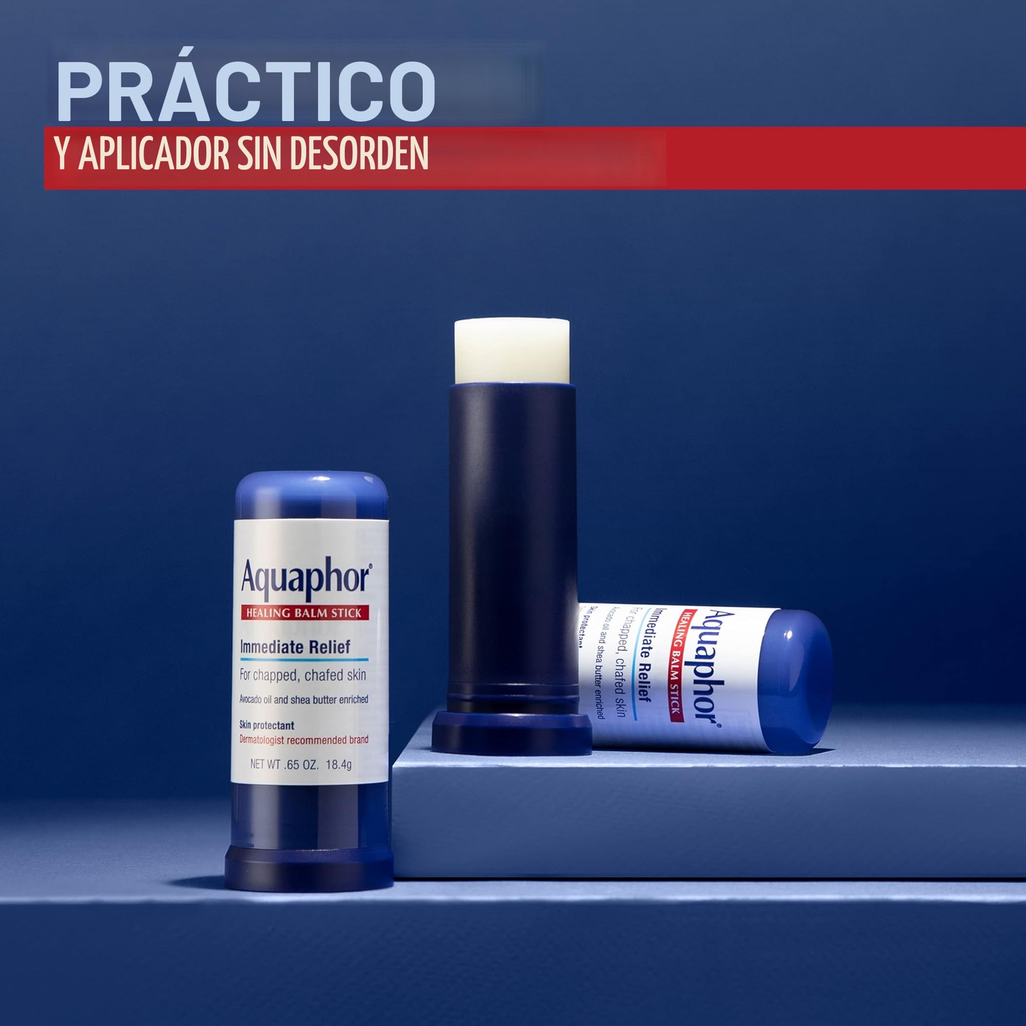 Aquaphor Palillo de bálsamo curativo, protector de piel con aceite de aguacate y manteca de karité, barra de 0,65 onzas