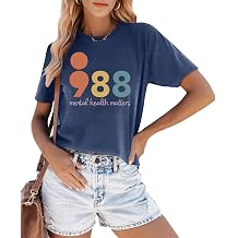 Suicide Prevention Awareness Shirt for Women 988 T-Shirt Mental Health Tees