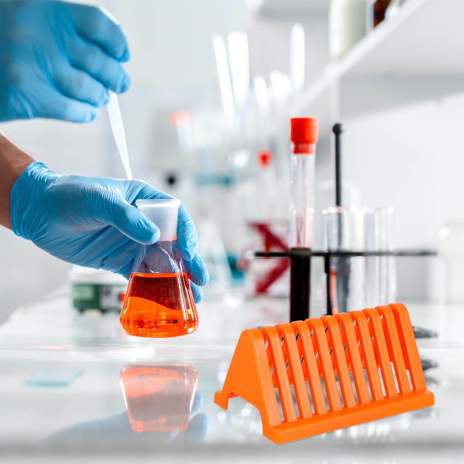 BESTonZON Trockenständer für Protein Elektrophorese Gelherstellung aus Pp 2 Stück Tragbar für Glasobjektträger und Glasplatten zur Aufbewahrung im Labor