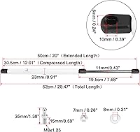 Vista 2 de X AUTOHAUX 2 unids 20 pulgadas 100 libras blanco universal gas resorte amortiguador soportes de gas para RV coche barco