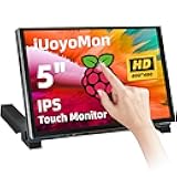 iUoyoMon 5 Inch Touch Screen IPS DSI Display Compatible with Raspberry Pi 5/4/3/B+/A+, 800x480 Pixel IPS Capacitive Screen, Driver-Free MIPI DSI Port