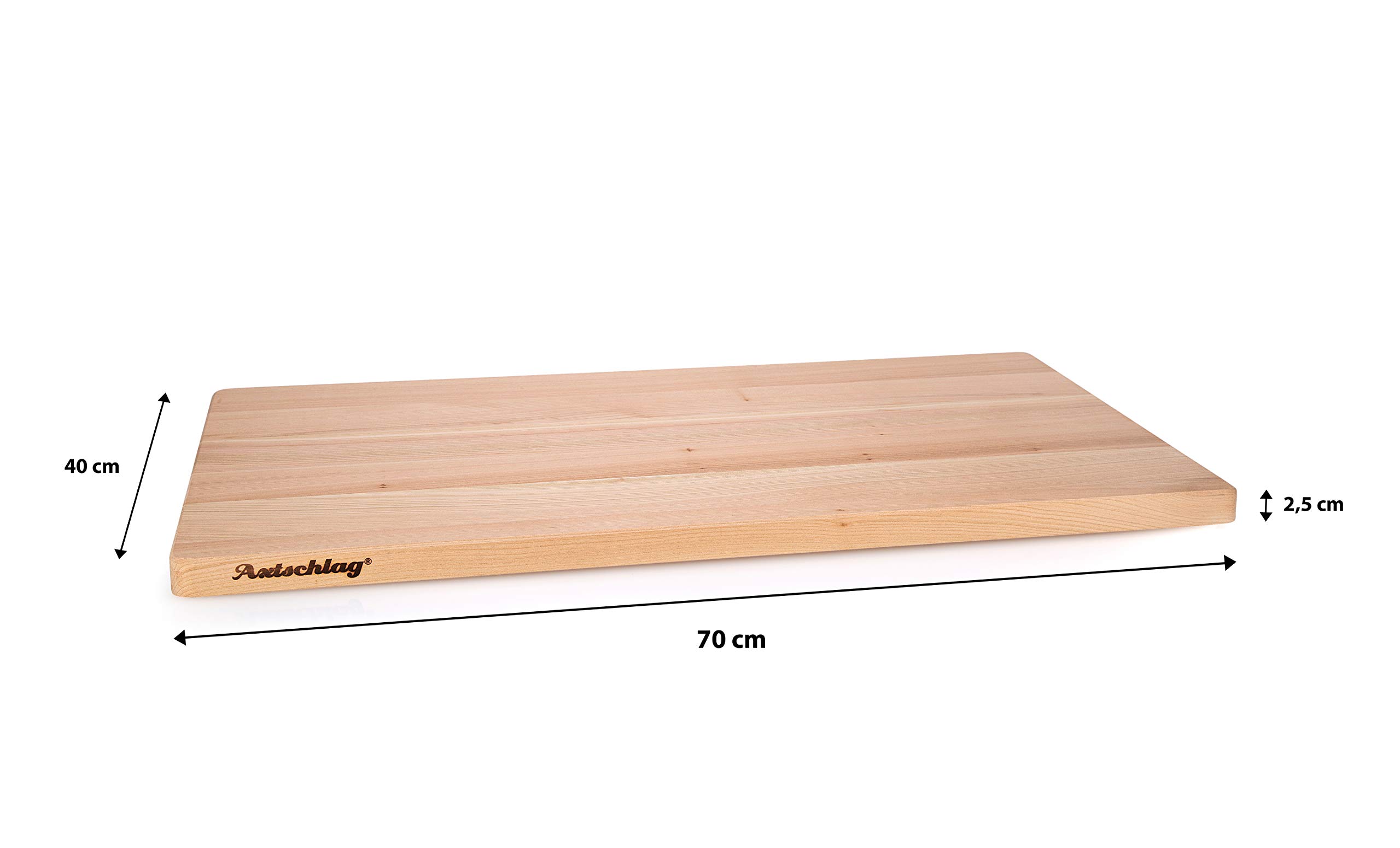 Axtschlag XXL Arbeits- & Schneidebrett, edles Kirschholz, 700x400x25 mm, extra großes Küchenbrett, massives Holz, pflegeleicht, beidseitig verwendbar