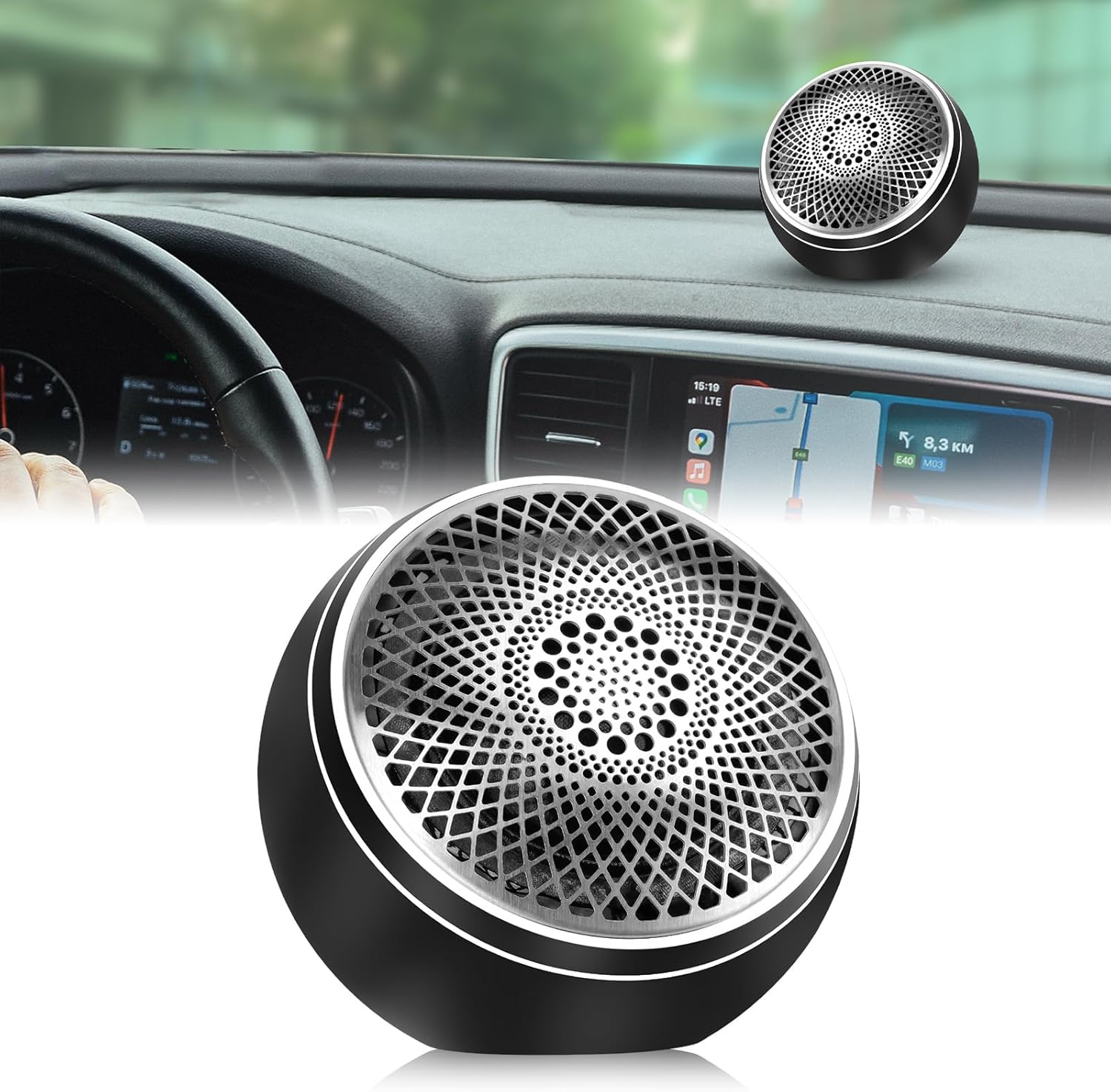 2.5 Inch Universal Car Surface Mount Midrange Speakers 300W Center Speaker | Damage-Free Installation | Professional-Grade Surround Sound | Compatible with All Car Models (1 piece Silvery)