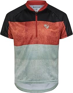 NESTEL - Maillot de Ciclismo para niños, de montaña, de Carreras, Transpirable, de Secado rápido, elástico, sin Mangas, Color Rojo ámbar, 128
