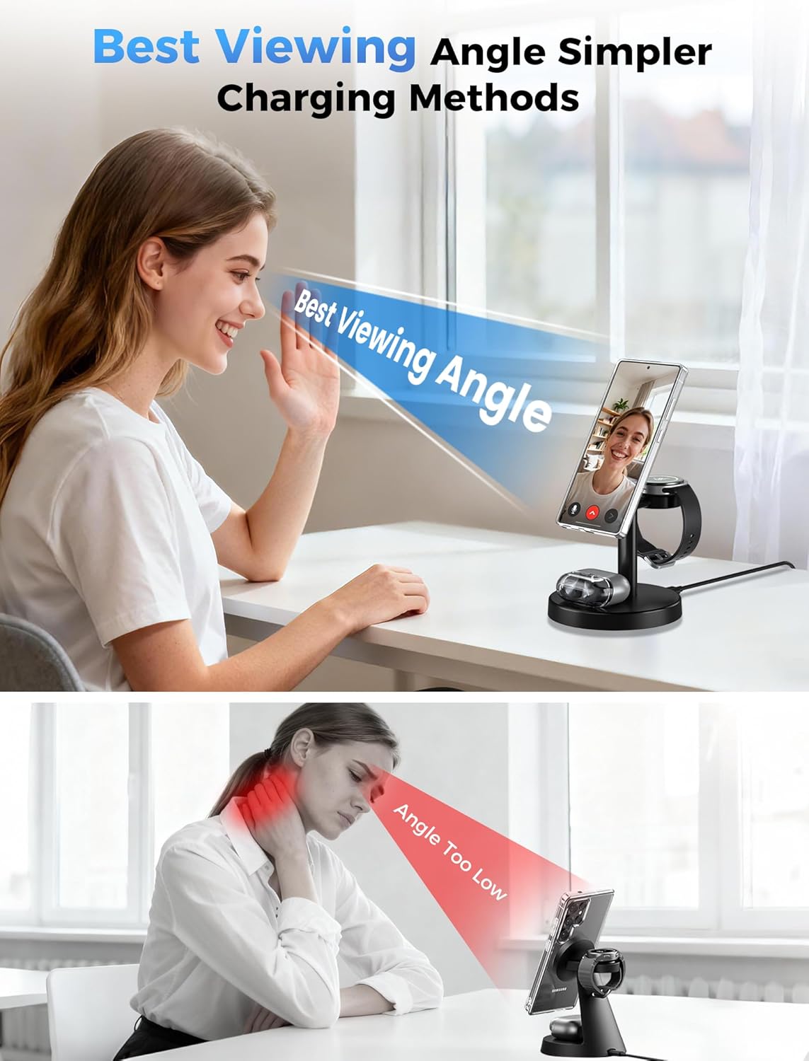 Magnetic Wireless Charger for Samsung, 3 in 1 Super Fast Charging Station Compatible with MagSafe, Phone Charger Stand for Samsung Galaxy S26 Ultra S25 Z Fold/Flip 7, Watch Ultra 8 7 6, Buds 4/3 Pro