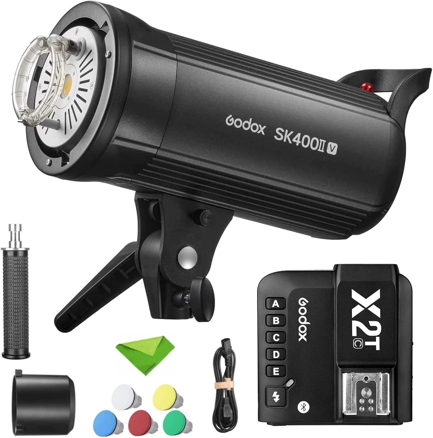 Godox SK400IIV w/Godox X2T-C Trigger 400Ws Strobe Studio Flash GN65 5600K 2.4G with LED Modeling Lamp Bowens Mount Monolight Strobe Light (SK400II Upgraded Version) : Electronics