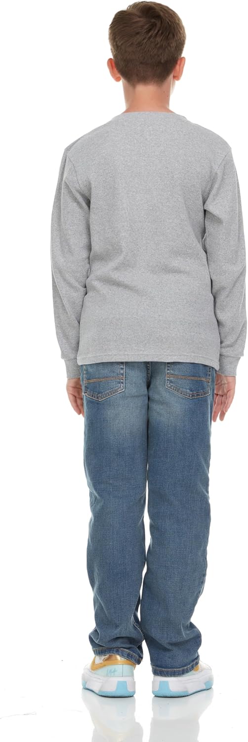 Boys' 2-Pack Thermal Henley Tops - Cozy, Breathable Long Sleeve Shirts for School and Play, Sizes 4-18 - Image 7