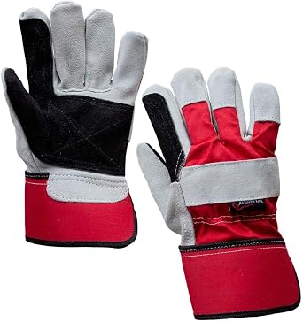 Reflect Pro Rigger Work Gloves for Men/Women, One Size, | High Vis Work Gloves with Leather Palm and Fingertips