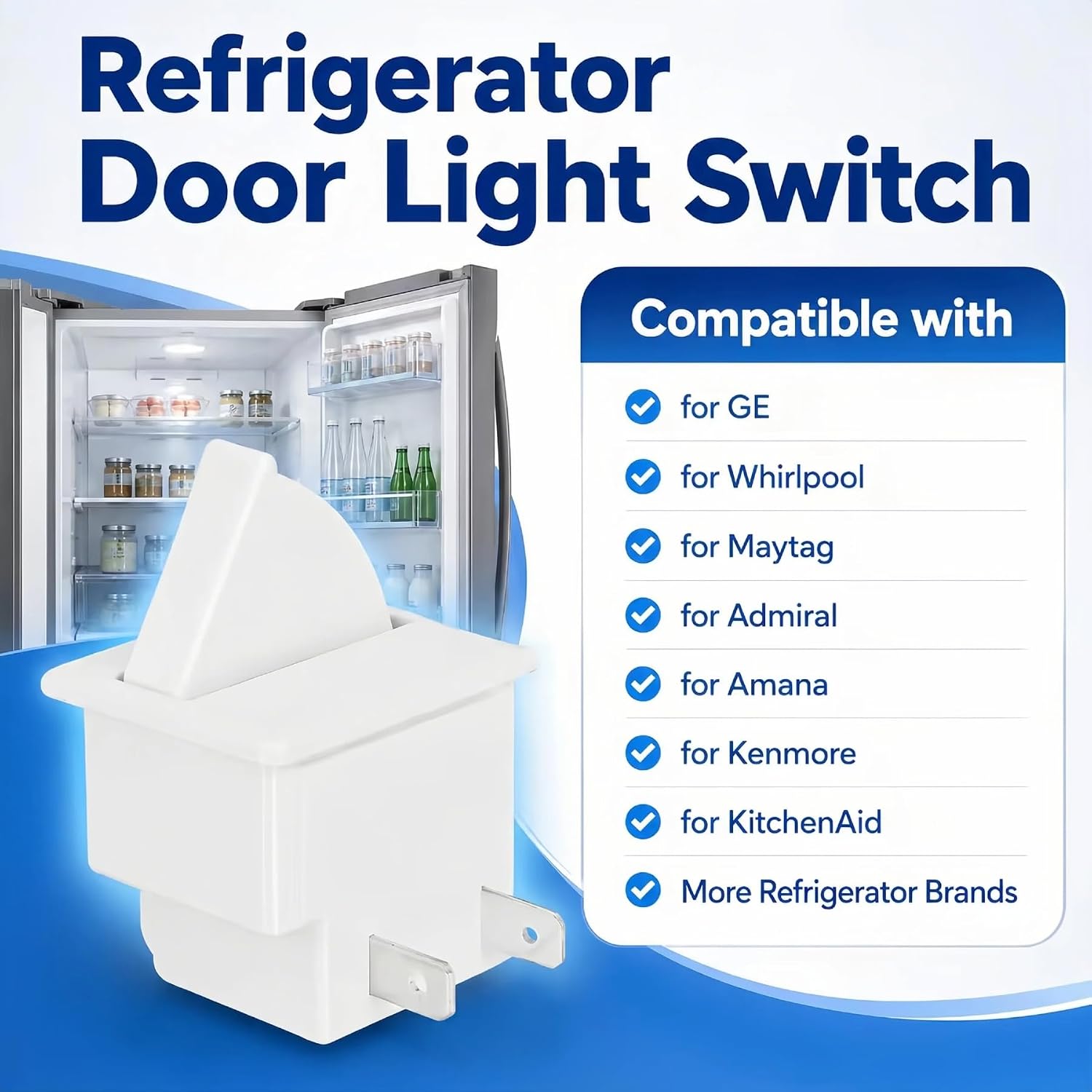 3-Pack W11123941 2-Pin Refrigerator Door Light Switch Replacement