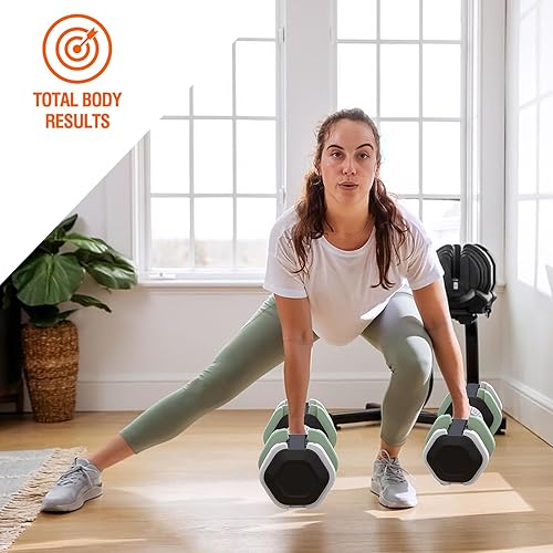 Miniatura 7 de SKOK Juego de mancuernas ajustables de 2555 libras, juego de mancuernas ajustables para hombres y mujeres con peso antideslizante de ajuste rápido