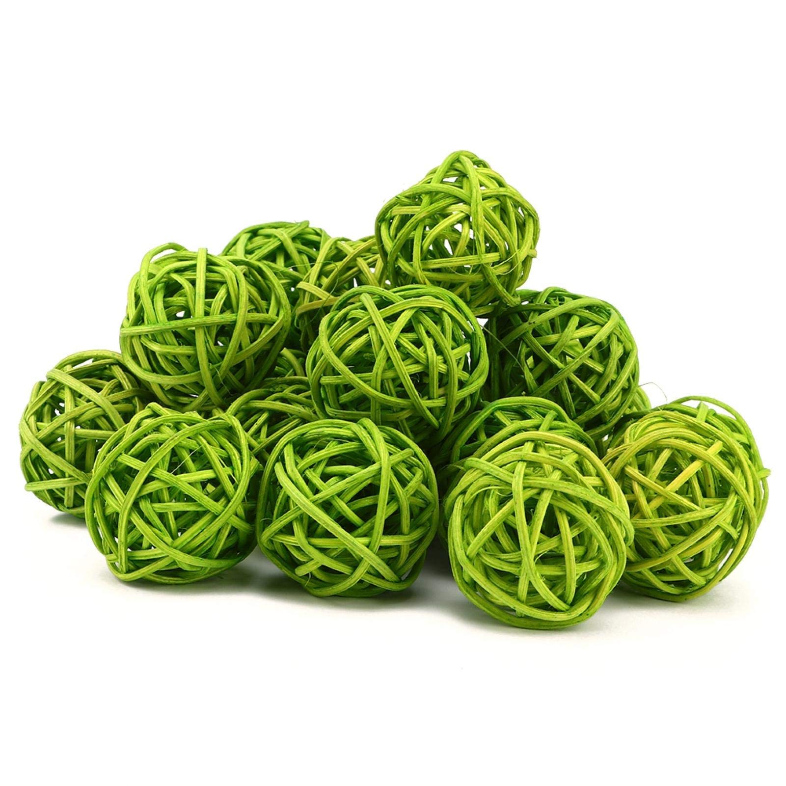 Joyzan 20pcs décoration de Boules de rotin en Osier, remplisseurs de Vase orbes décoratifs Bricolage pour Mariage, noël, fête, Jardin, 2 Couleurs Disponibles[Vert]