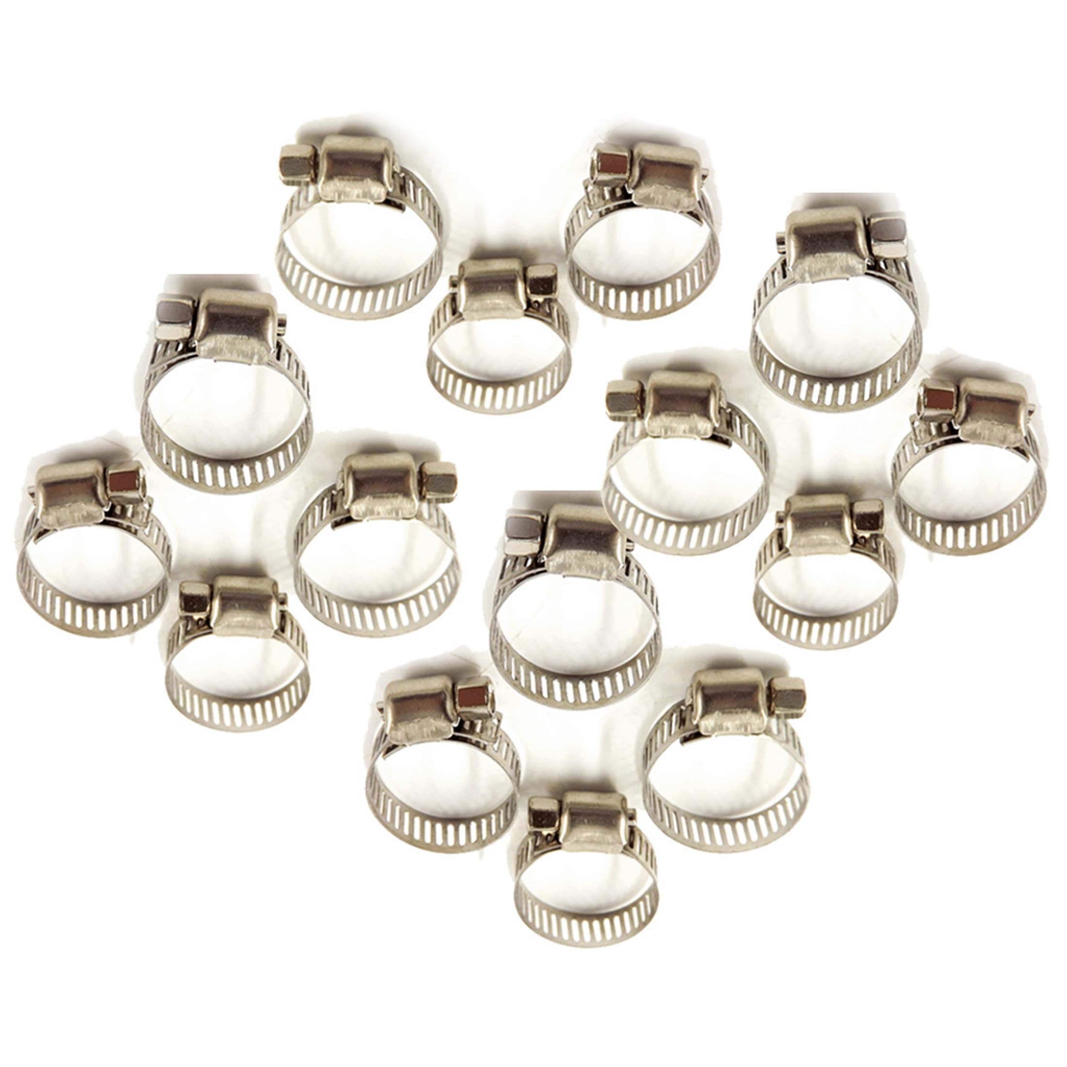 Thomletha 15Pcs Hose Clamp 5/16-15/32 Inch Stainless Steel Hose Clamp 8-12 MM Fittings Clamps Fit for Fixing Hoses, Cables and Fuel Lines