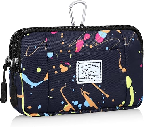 KAMO Funda horizontal de lona multiusos para teléfono celular, funda para teléfono celular con lazo para cinturón, bolsa para cinturón para mujeres,