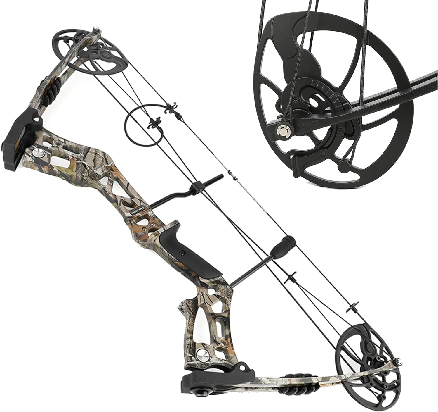 Archery Compound Bow Adjustable Draw Weight 30-70 lbs Aluminum Alloy Bow Handle Adults and Hunters 75% Let-Off 23.5’’-31’’ Draw Length for Target Archery Practice Outdoor Hunting