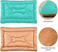 Vista 44 de Dog Bed Mat Soft Comfortable Anti-Slip Bottom Pet Mat Washable Cat Kennel Crate Pad for Small Medium Large Pets 18x24in Hot Pink Beige