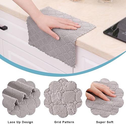 Miniatura 2 de Homaxy Paquete de 12 paños de cocina (10 x 10 pulgadas, multicolor), paños de cocina súper suaves y absorbentes, paños de cocina de secado rápido