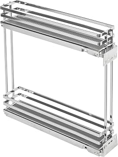GTV - Küchen Organizer MOVIXPRO | Cargo-Ausstattung | Ausziehbaren Regalsystem | Außenbreite 150 mm | 2 Fachböden | Ohne Schienen | Anthrazit