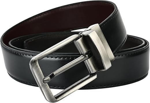 Spendy Men's Reversible PU Leather Belt | Black & Brown 2-in-1 Formal & Casual Belt for Men | Premium Rotating Twist Buckl...