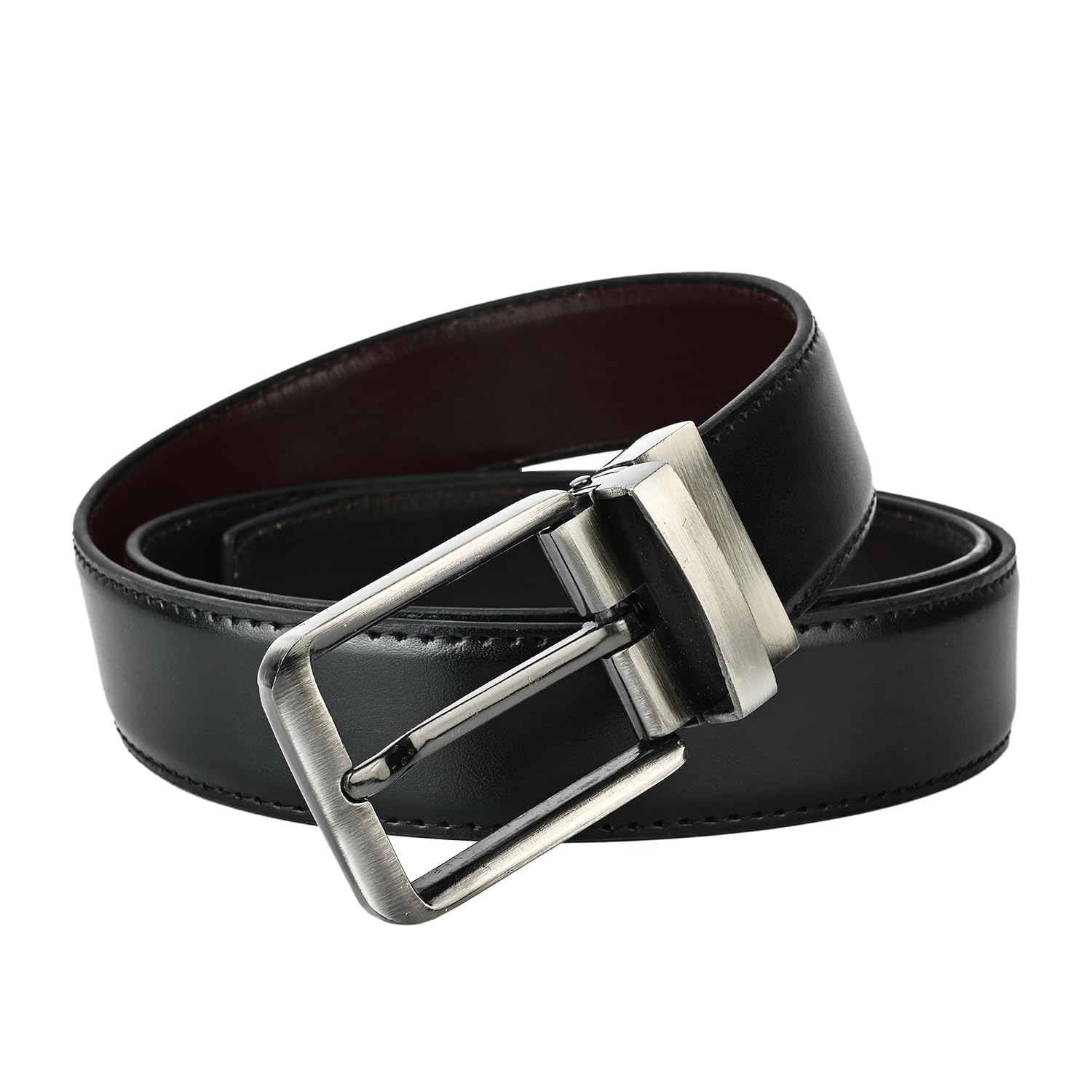 Spendy Men's Reversible PU Leather Belt | Black & Brown 2-in-1 Formal & Casual Belt for Men | Premium Rotating Twist Buckl...