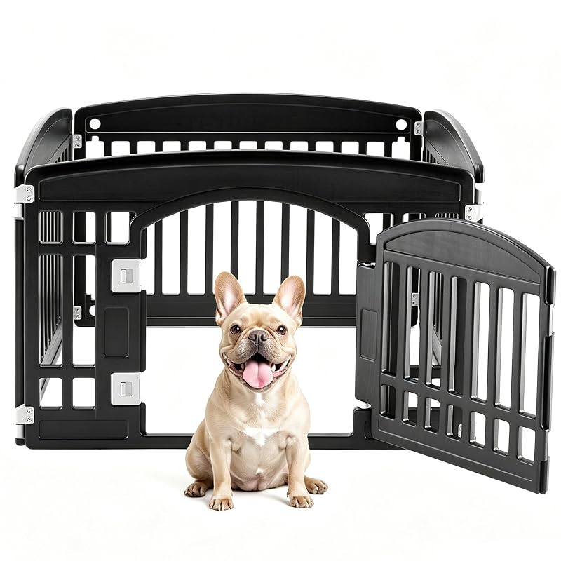Cercadinho para Cães DUMOS em Plástico com Porta e 4 Painéis, 89 x 89 x 61 cm