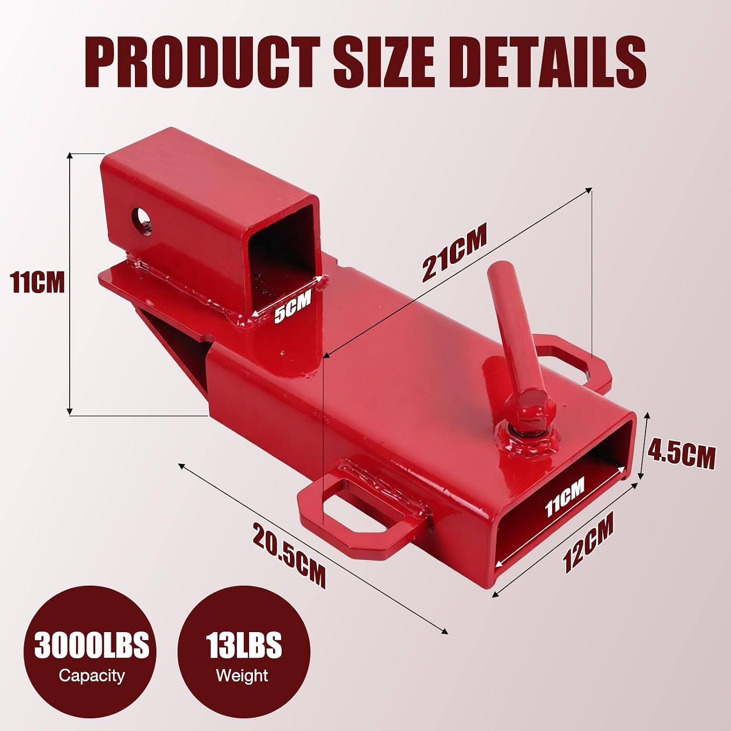 Clamp On 2" Forklift Trailer Hitch Attachment, Forklift Accessories (red)