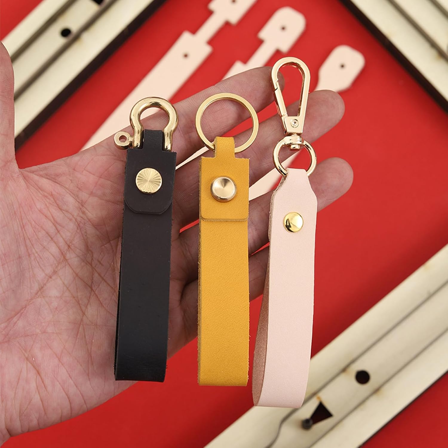Strap Leather Cutting Die,Leather Keychain Wooden Die Cutting Mold for DIY Crafts (StyleA)