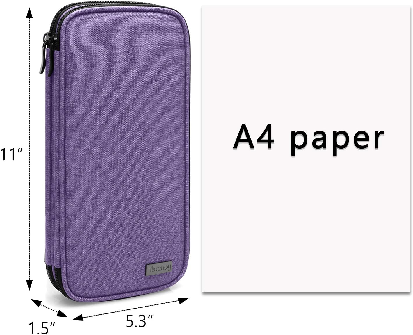 Teamoy Knitting Needles Case(up to 10-Inch), Travel Organizer Storage Bag for Circular and Straight Knitting Needles, Crochet Hooks and Knitting Accessories, Purple-NO ACCESSORIES INCLUDED